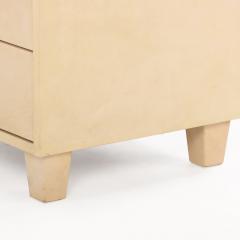 Mid Century Parchment Covered Commode or Night Stand C 1960  - 4739733