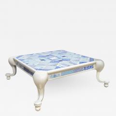 Mid Century Patchwork Blue Tiles Pattern Coffee Table - 1805408