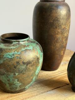 Mid Century Patinated Copper Vase - 4569289
