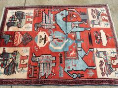 Mid Century Persian Pictorial Hamadan Rug - 1422595