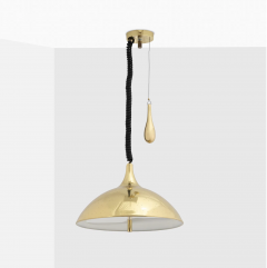 Mid Century Pierced Brass Pendant Light in the Style of Paavo Tynell - 4591500