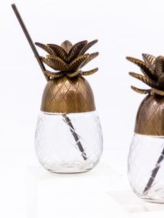 Mid Century Pineapple Cocktail Jars Set of 2 - 3105617