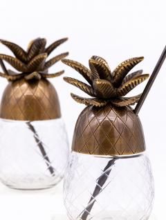 Mid Century Pineapple Cocktail Jars Set of 2 - 3105619