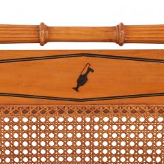 Mid Century Queen Headboard with Brass Inlay C 1940 - 4740552