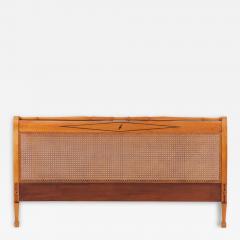 Mid Century Queen Headboard with Brass Inlay C 1940 - 4740611