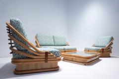 Mid Century Rattan Living Room Set with Coffee Table - 2906165