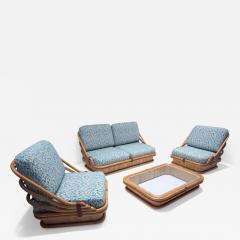Mid Century Rattan Living Room Set with Coffee Table - 2906516