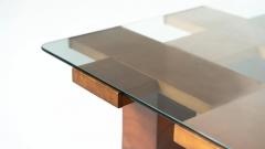 Mid Century Rectangular Coffee Table Walnut and Glass Italy 1960s - 4551927
