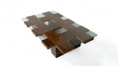 Mid Century Rectangular Coffee Table Walnut and Glass Italy 1960s - 4551928