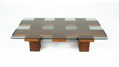 Mid Century Rectangular Coffee Table Walnut and Glass Italy 1960s - 4551929