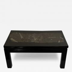 Mid Century Rectangular Coffee Table by Etienne Allemeersch Fossilized Stone - 3758684