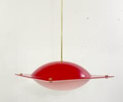 Mid Century Red Plexiglass Suspension Light - 2432102