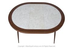 Mid Century Retro Laminate Circular Metal Base Expandable Table - 3909203