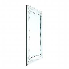 Mid Century Reverse Etched Mirror w Scalloped Inner Border Florets - 4826932