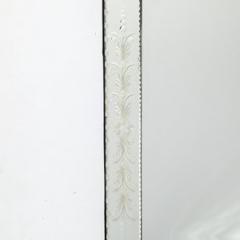 Mid Century Reversed Etched Venetian Glass Mirror with Chain Beveled Detailing - 4489671
