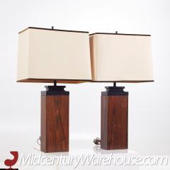 Mid Century Rosewood Table Lamps - 3692154