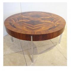 Mid Century Round Cocktail Table in Walnut and Chrome France Circa 1965 - 242126