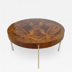 Mid Century Round Cocktail Table in Walnut and Chrome France Circa 1965 - 242178