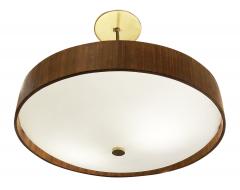 Mid Century Saucer Chandelier with Wood Ring - 737037