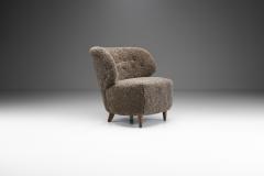 Mid Century Scandinavian Lounge Chair in Sheepskin Scandinavia ca 1950s - 2383769