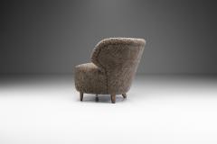 Mid Century Scandinavian Lounge Chair in Sheepskin Scandinavia ca 1950s - 2383770