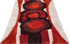 Mid Century Scandinavian Style Rya Area Shag Rug in Abstract Modern Design - 2571840