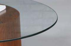Mid Century Sculpted Biomorphic Shaped Coffee Table w Glass Top - 4561481
