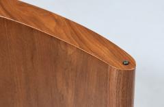Mid Century Sculpted Walnut Biomorphic Shaped Coffee Table w Glass Top - 4713345