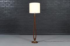 Mid Century Sculpted Wood Floor Lamp by Roller Lamp Co  - 4639071
