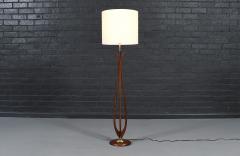 Mid Century Sculpted Wood Floor Lamp by Roller Lamp Co  - 4639072