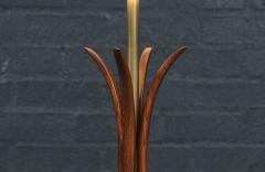 Mid Century Sculpted Wood Floor Lamp by Roller Lamp Co  - 4639074
