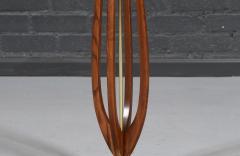 Mid Century Sculpted Wood Floor Lamp by Roller Lamp Co  - 4639075