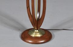 Mid Century Sculpted Wood Floor Lamp by Roller Lamp Co  - 4639076