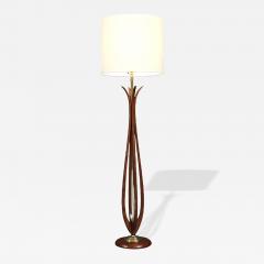 Mid Century Sculpted Wood Floor Lamp by Roller Lamp Co  - 4640603