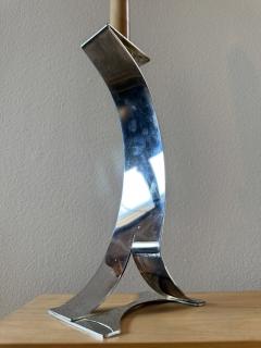 Mid Century Sculptural Candlestick with Curved Stem and Architectural Base - 4498515