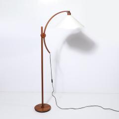 Mid Century Sculptural Teak Adjustable Floor Lamp w Custom Archival Paper Shade - 4347363