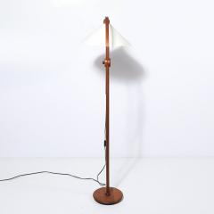 Mid Century Sculptural Teak Adjustable Floor Lamp w Custom Archival Paper Shade - 4347364