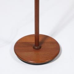 Mid Century Sculptural Teak Adjustable Floor Lamp w Custom Archival Paper Shade - 4347371