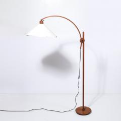 Mid Century Sculptural Teak Adjustable Floor Lamp w Custom Archival Paper Shade - 4347372
