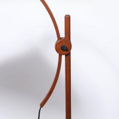 Mid Century Sculptural Teak Adjustable Floor Lamp w Custom Archival Paper Shade - 4347379