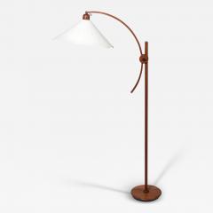 Mid Century Sculptural Teak Adjustable Floor Lamp w Custom Archival Paper Shade - 4351375