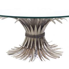 Mid Century Sheaf of Wheat Metal and Glass Coffee Table - 3824417