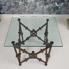 Mid Century Sicilian Cast Iron and Gilt Bronze Table with Glass Top - 3905810