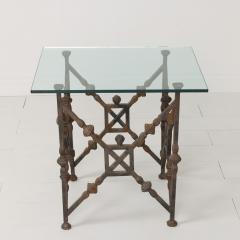 Mid Century Sicilian Cast Iron and Gilt Bronze Table with Glass Top - 3905815