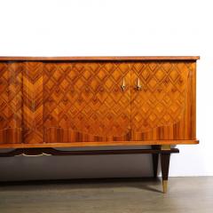 Mid Century Sideboard in Book Matched Walnut Rosewood with Tulip Wood Inlays - 2909562