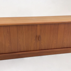 Mid Century Sideboard with Tambour Doors Dyrlund Denmark 1960s - 3954645