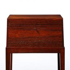 Mid Century Silver Book Matched Teak Chest Sculptural Handles in Macassar Ebony - 3998197
