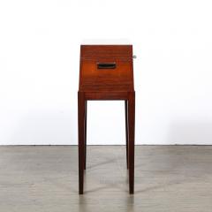Mid Century Silver Book Matched Teak Chest Sculptural Handles in Macassar Ebony - 3998273