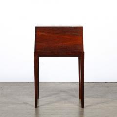 Mid Century Silver Book Matched Teak Chest Sculptural Handles in Macassar Ebony - 3998275