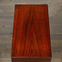 Mid Century Silver Book Matched Teak Chest Sculptural Handles in Macassar Ebony - 3998283